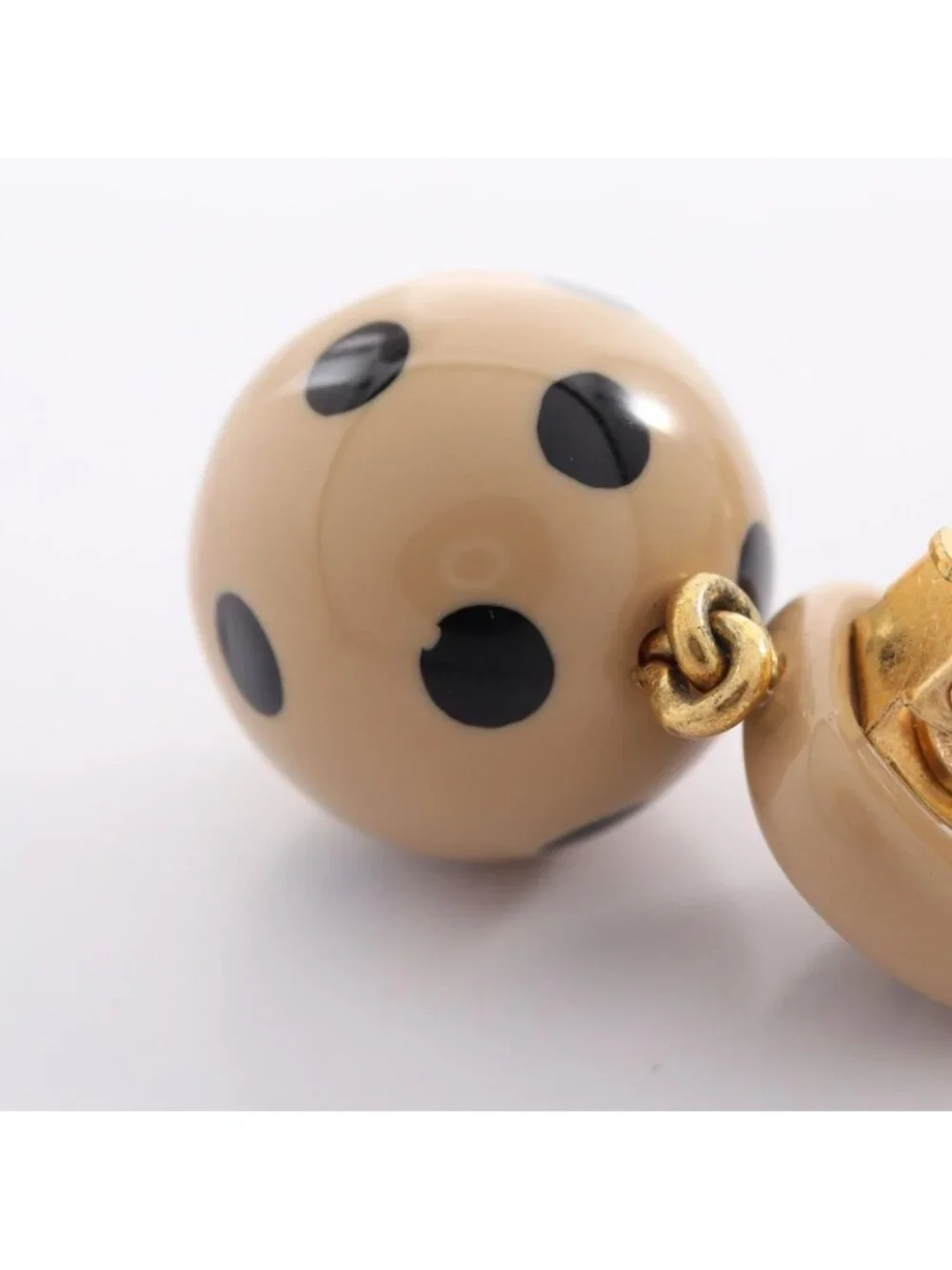 Chanel Earrings CC Logo Dot Swing